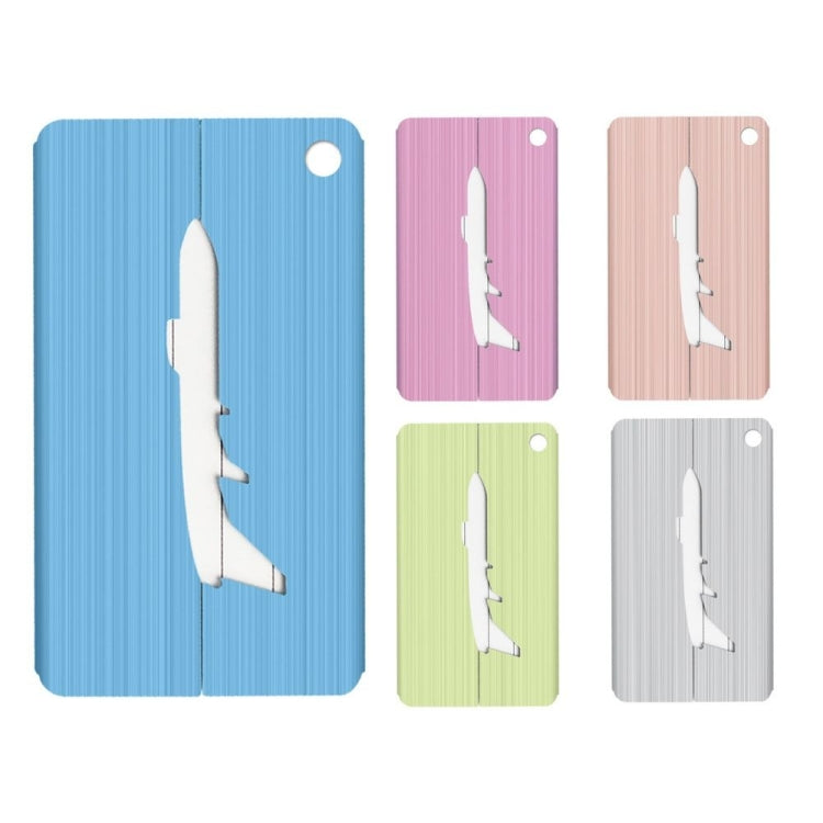 Brush Aluminum Luggage Tag Luggage Boarding Pass Check Tag(Rose Red)