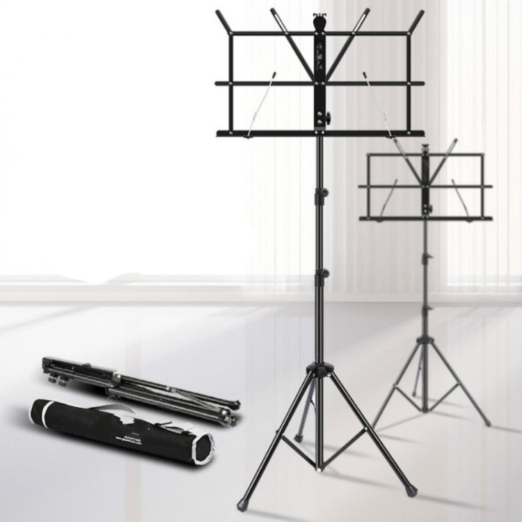 Portable Folding  Lifted and Thickened Piano Stand Guzheng Guitar Home Music Stand(Black)