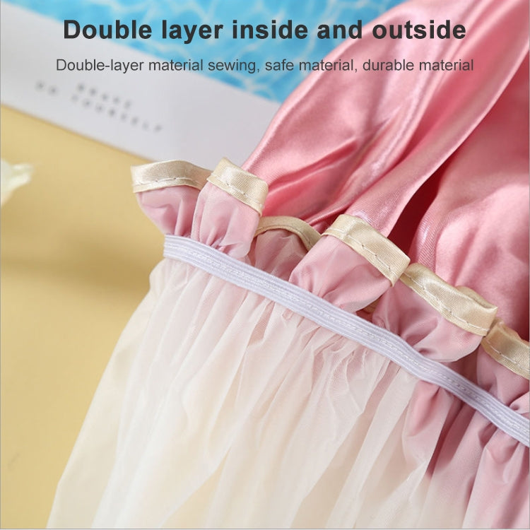 Thick Waterproof Bath Hat Double Layer Shower Hair Cover Women Supplies Shower Caps, Size:28cm(Pink Dot)