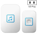 CACAZI A86 Electronic Music Remote Control Doorbell One For One AC Wireless Doorbell, Style:US Plug(White)