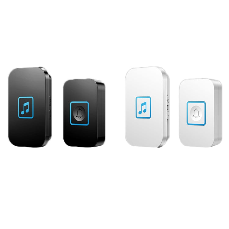 CACAZI A86 Electronic Music Remote Control Doorbell One For One AC Wireless Doorbell, Style:EU Plug(Black)