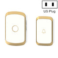 CACAZI A20 Smart Home Wireless Doorbell Digital Music Remote Control Doorbell, Style:US Plug(Golden)