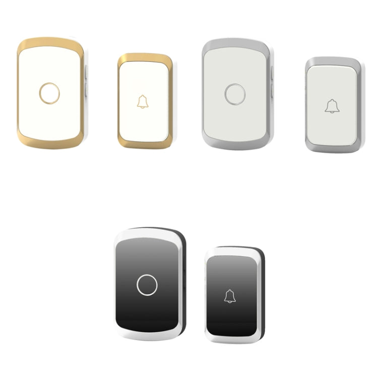 CACAZI A20 Smart Home Wireless Doorbell Digital Music Remote Control Doorbell, Style:US Plug(Silver)