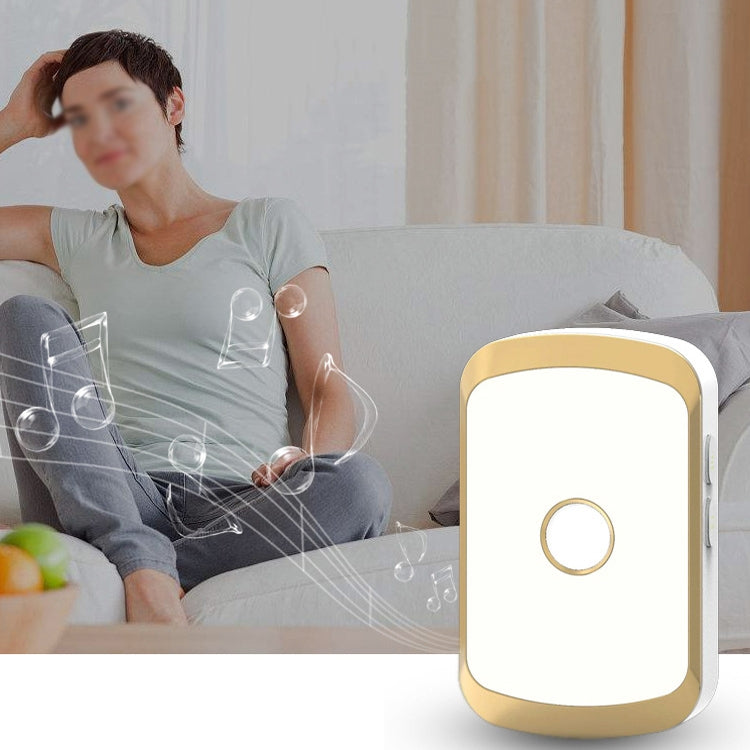 CACAZI A20 Smart Home Wireless Doorbell Digital Music Remote Control Doorbell, Style:UK Plug(Golden)