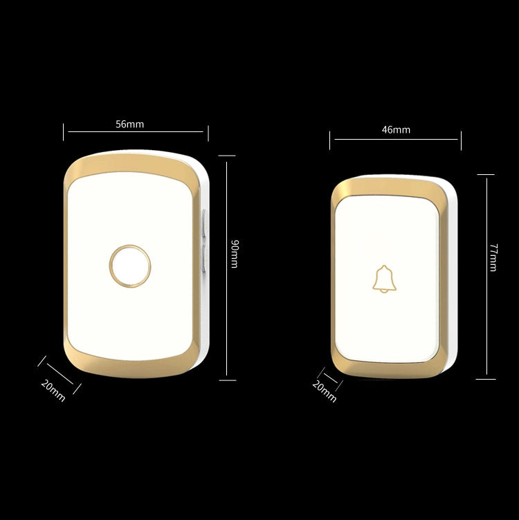 CACAZI A20 Smart Home Wireless Doorbell Digital Music Remote Control Doorbell, Style:EU Plug(Black)