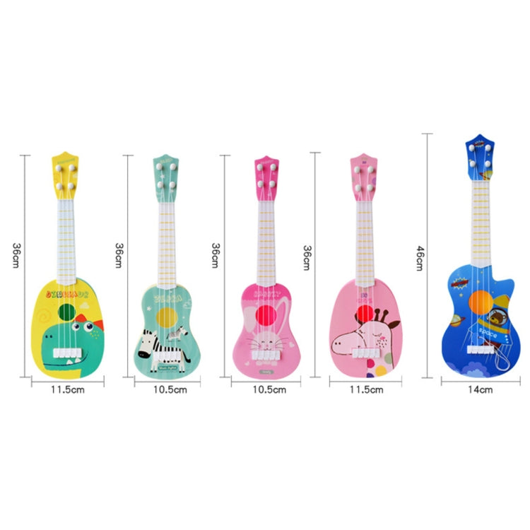 Pink Giraffe Small Simulation Musical Instrument Mini Four Strings Playable Ukulele Early Childhood Education Music Toy