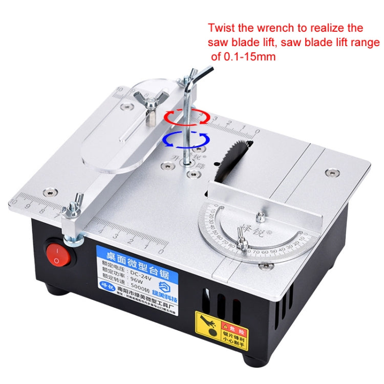 S3  96W Liftable Table Mini Table Saw Aluminum Cutting Machine,Spec: Black High Match(EU Plug)