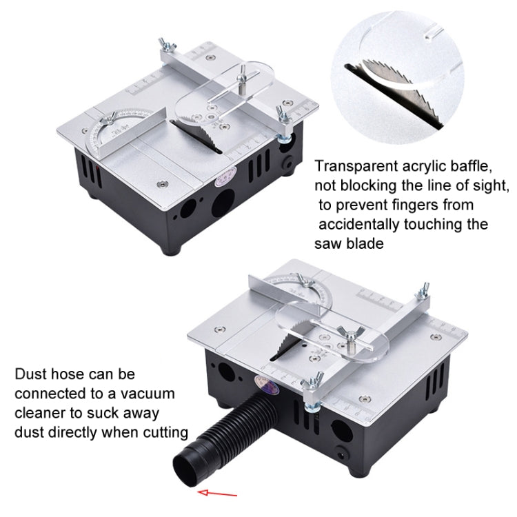 S3  96W Liftable Table Mini Table Saw Aluminum Cutting Machine,Spec: Black High Match(EU Plug)
