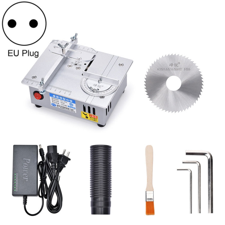 S3  96W Liftable Table Mini Table Saw Aluminum Cutting Machine,Spec: Silver Standard(EU Plug)