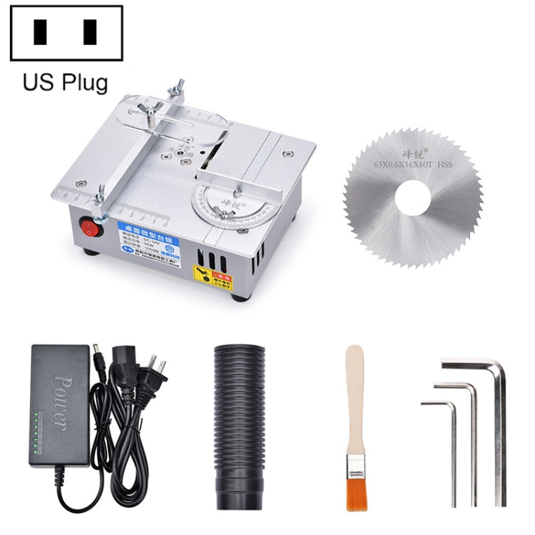 S3  96W Liftable Table Mini Table Saw Aluminum Cutting Machine,Spec: Silver Standard(US Plug)