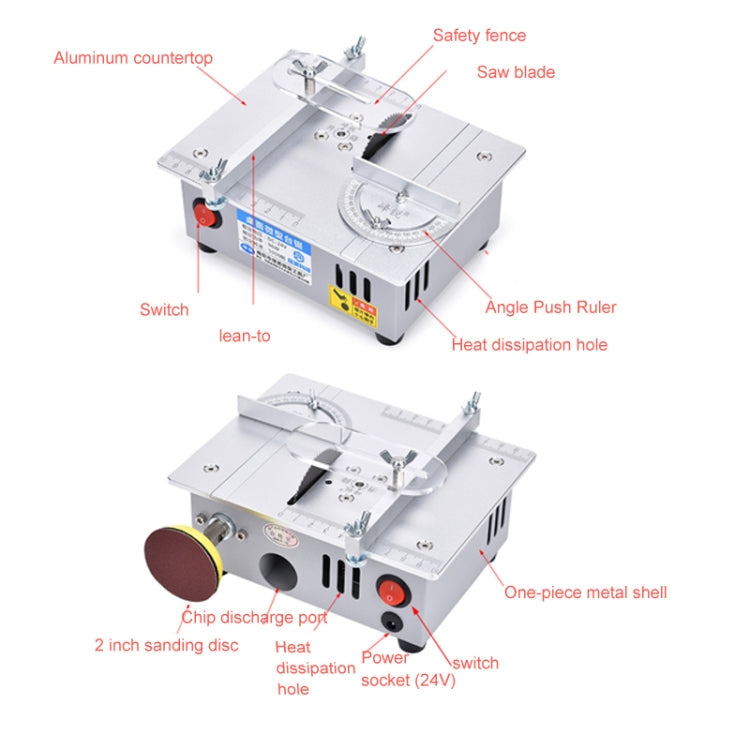 S6  96W Multifunctional Model Desktop Mini Table Saw Cutter,Spec: Standard Version(EU Plug)
