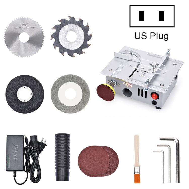 S6  96W Multifunctional Model Desktop Mini Table Saw Cutter,Spec: High-end Version(US Plug)