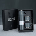 500ml 304 Stainless Steel Thermos Cup Portable Business Tea Cup,Spec: Gift Box Set(Gray)