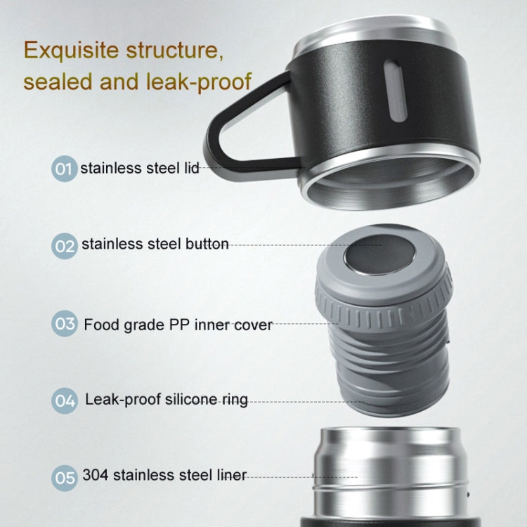 500ml 304 Stainless Steel Thermos Cup Portable Business Tea Cup,Spec: Gift Box Set(Green)