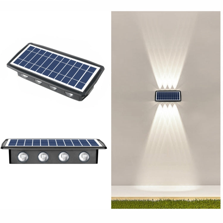 8LED Solar Wall Lamp Outdoor Waterproof Up And Down Double-headed Spotlights(White Light)