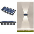 8LED Solar Wall Lamp Outdoor Waterproof Up And Down Double-headed Spotlights(White Light)