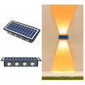 8LED Solar Wall Lamp Outdoor Waterproof Up And Down Double-headed Spotlights(Yellow Light)