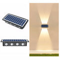 8LED Solar Wall Lamp Outdoor Waterproof Up And Down Double-headed Spotlights(Warm Light)