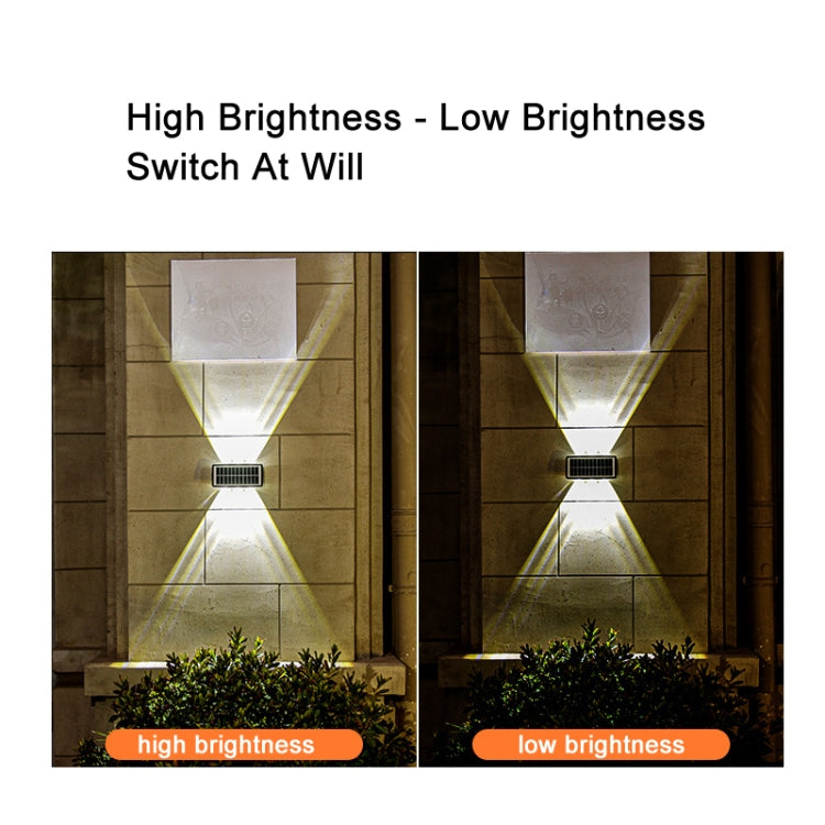 8LED Solar Wall Lamp Outdoor Waterproof Up And Down Double-headed Spotlights(Color Light)
