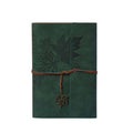 A7 PU Maple Retro Straps Handbook Loose-leaf Notebook(Army Green)