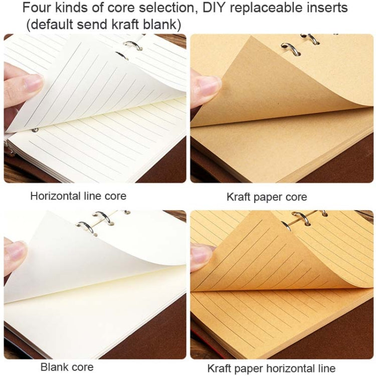 A6 PU Maple Retro Straps Handbook Loose-leaf Notebook(Pink)