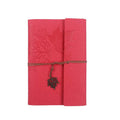 A5 PU Maple Retro Straps Handbook Loose-leaf Notebook(Red)
