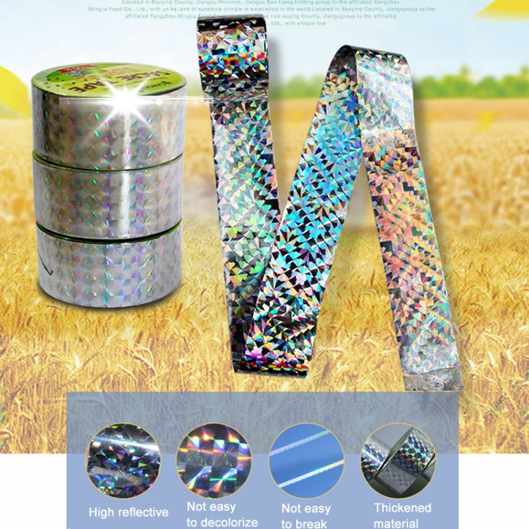 4.8 x 50m Double-sided Reflective Bird Repeller Ribbon Bird Chaser Garden Tool(Laser Frid)