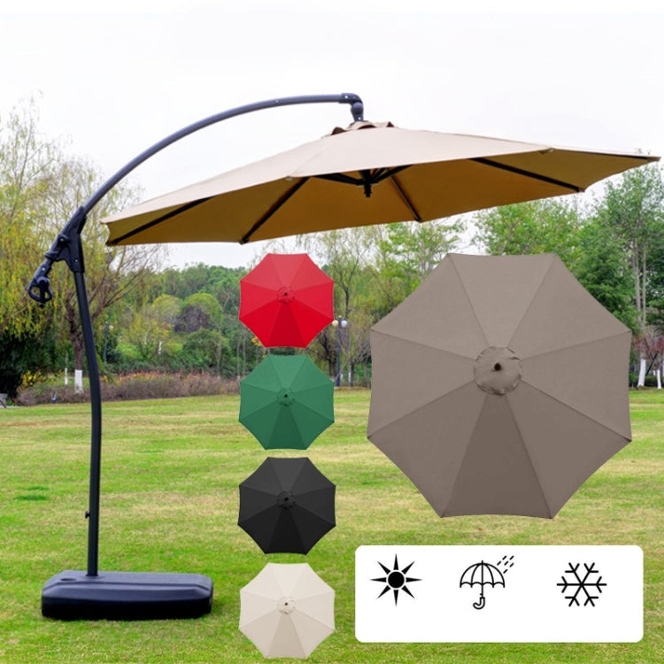 Polyester Parasol Replacement Cloth Round Garden Umbrella Cover, Size: Diameter 2.7m 8 Ribs(Black)