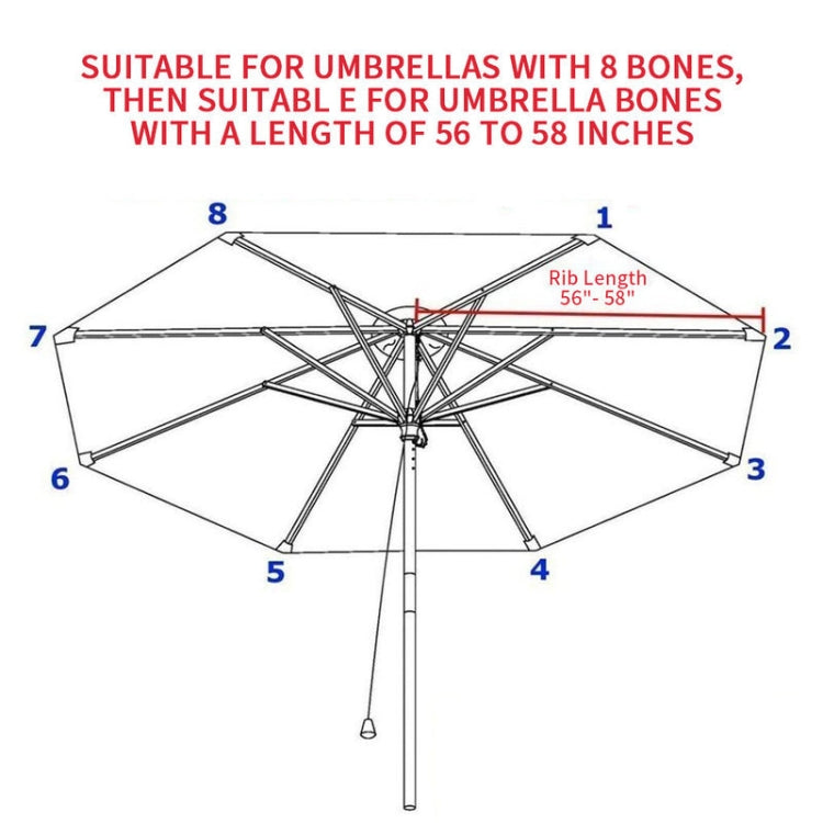 Polyester Parasol Replacement Cloth Round Garden Umbrella Cover, Size: Diameter 3m 8 Ribs(Creamy-white)