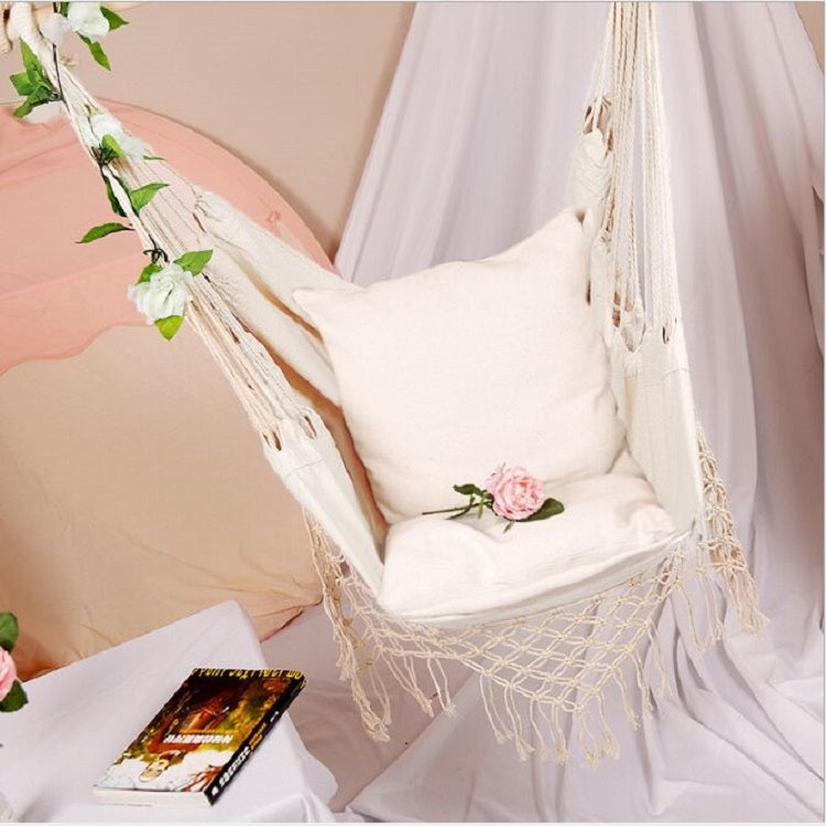 Fringed Hammock Dormitory Indoor Hanging Hammock Garden Courtyard Swing Chair without Pillow