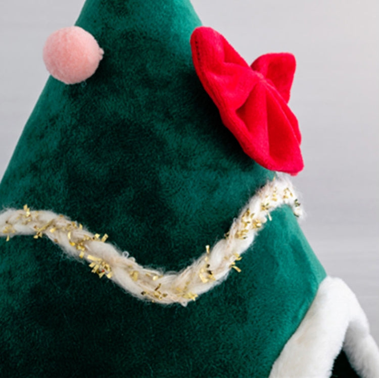 Three-dimensional Sponge Christmas Hat Shaped Pet Bed Nest Warmth Supplies, Size:Medium 45x55cm(Green)