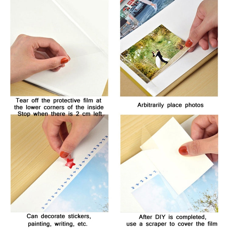 Art Retro DIY Pasted Film Photo Album Family Couple Commemorative Large-Capacity Album, Colour:16 inch Flower Queen(20 White Card Inner Pages)