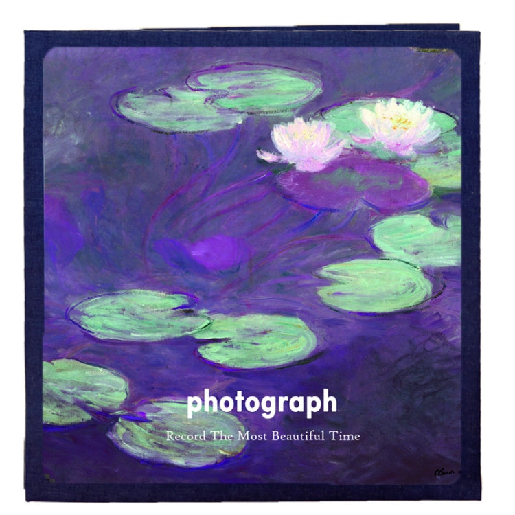 Art Retro DIY Pasted Film Photo Album Family Couple Commemorative Large-Capacity Album, Colour:16 inch Water Lily(20 White Card Inner Pages)
