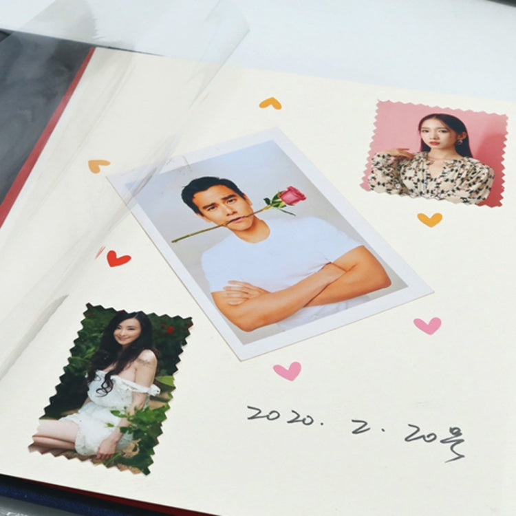 Art Retro DIY Pasted Film Photo Album Family Couple Commemorative Large-Capacity Album, Colour:18 inch Water Lilies(20 White Card Inner Pages)