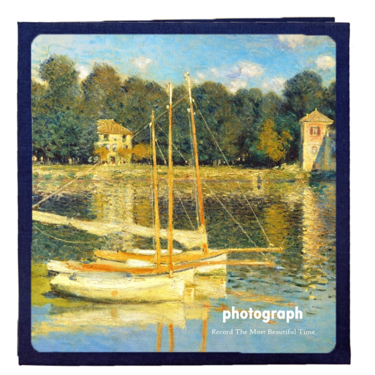 Art Retro DIY Pasted Film Photo Album Family Couple Commemorative Large-Capacity Album, Colour:18 inch Bridge Of Argenteuil(20 White Card Inner Pages)