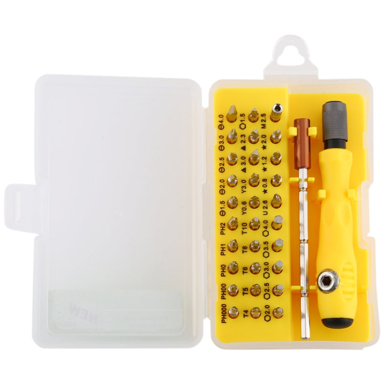 32-in-1 CRV Steel Mobile Phone Disassembly Repair Tool Multi-function Combination Screwdriver Set(Yellow)