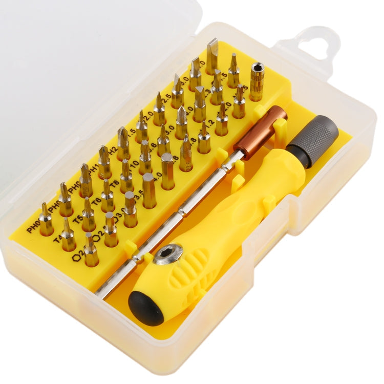 32-in-1 CRV Steel Mobile Phone Disassembly Repair Tool Multi-function Combination Screwdriver Set(Yellow)