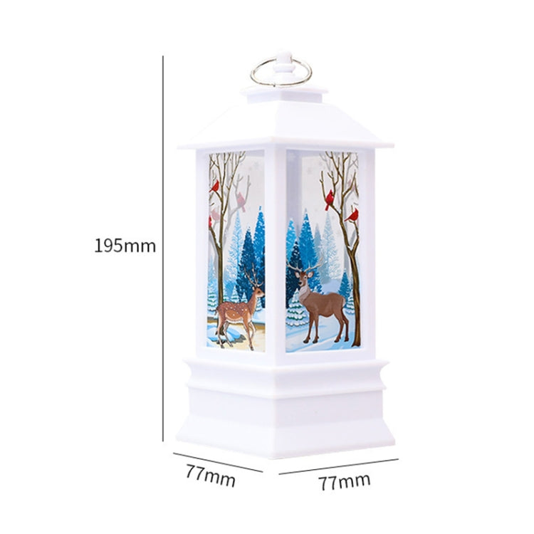 Christmas Flame Lantern Christmas Decoration LED Luminous Ornament Candlestick Lamp, Size: Large 77 x 77 x 195mm( White Elk)