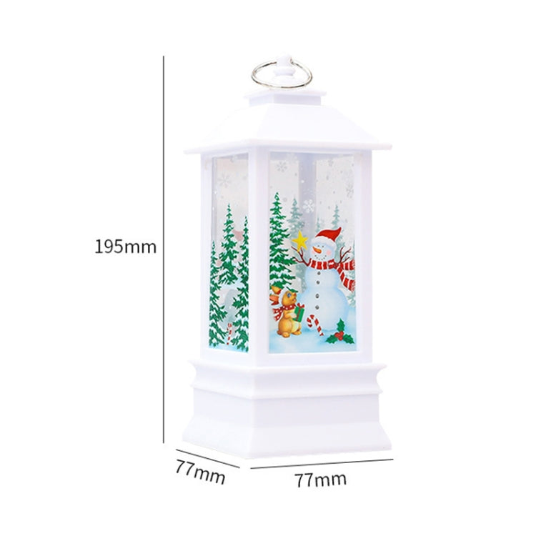 Christmas Flame Lantern Christmas Decoration LED Luminous Ornament Candlestick Lamp, Size: Large 77 x 77 x 195mm(White Snowman)