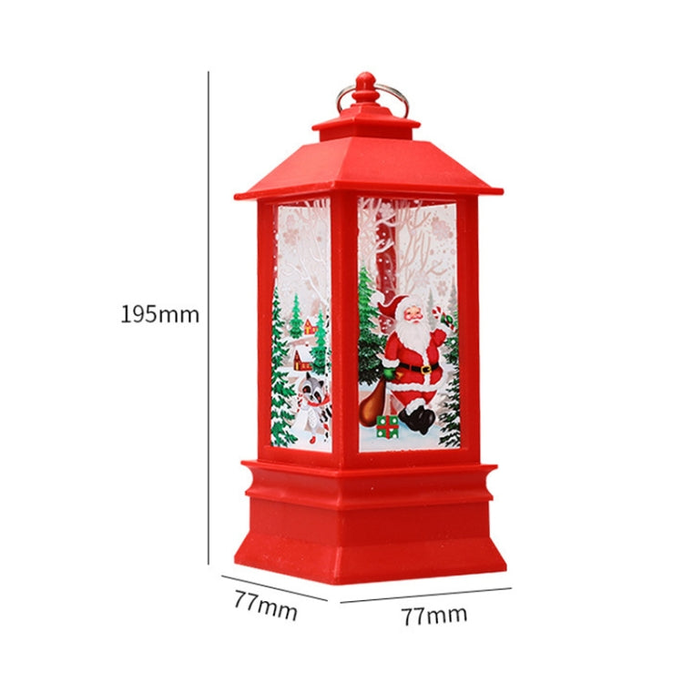 Christmas Flame Lantern Christmas Decoration LED Luminous Ornament Candlestick Lamp, Size: Large 77 x 77 x 195mm(Red Santa)