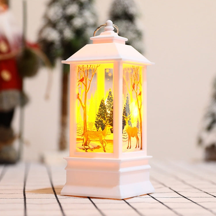 Christmas Flame Lantern Christmas Decoration LED Luminous Ornament Candlestick Lamp, Size: Large 77 x 77 x 195mm(Bronze Santa)