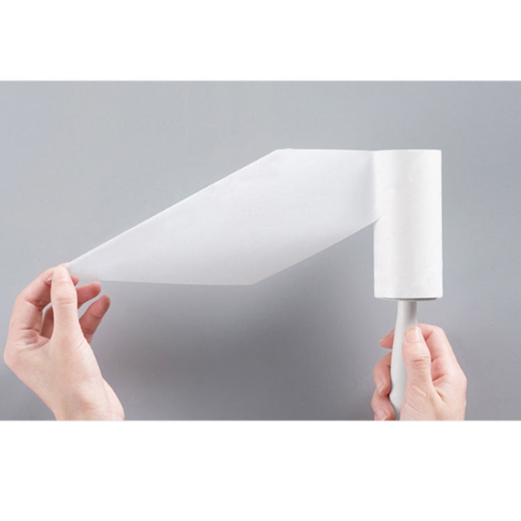 Long Handle Tearable Roller Sticky Paper Household Coat Sticky Hair Artifact(White)