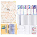 A6 Loose-leaf Notebook Budget Book Marbled Handbook,Style: Basic Model(Light Gray)