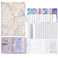 A6 Loose-leaf Notebook Budget Book Marbled Handbook,Style: Basic Model(Blue)