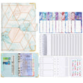 A6 Loose-leaf Notebook Budget Book Marbled Handbook,Style: Basic Model(Green)