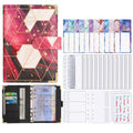 A6 Loose-leaf Notebook Budget Book Marbled Handbook,Style: Basic Model(Rose)