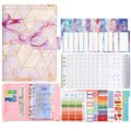 A6 Loose-leaf Notebook Budget Book Marbled Handbook,Style: Deluxe Model(Purple)