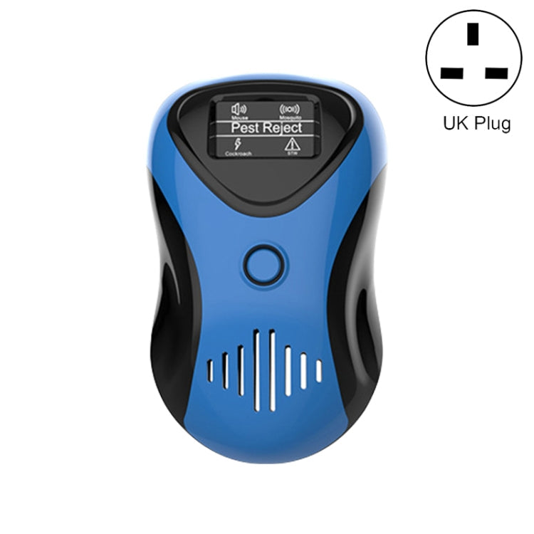 Ultrasonic Mouse Repeller Energy-Saving Silent Insect Repeller, Plug Type:UK Plug(Blue Black)