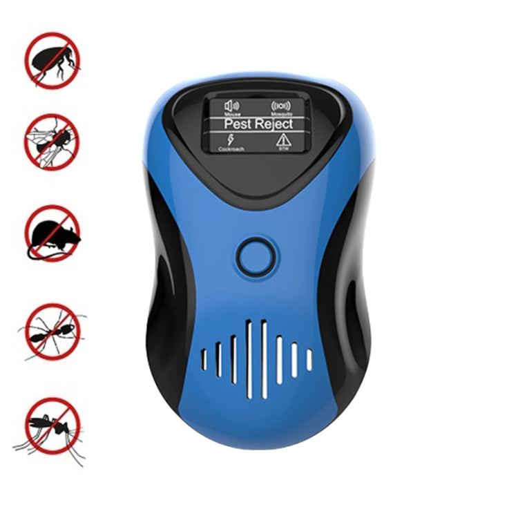 Ultrasonic Mouse Repeller Energy-Saving Silent Insect Repeller, Plug Type:UK Plug(Blue Black)