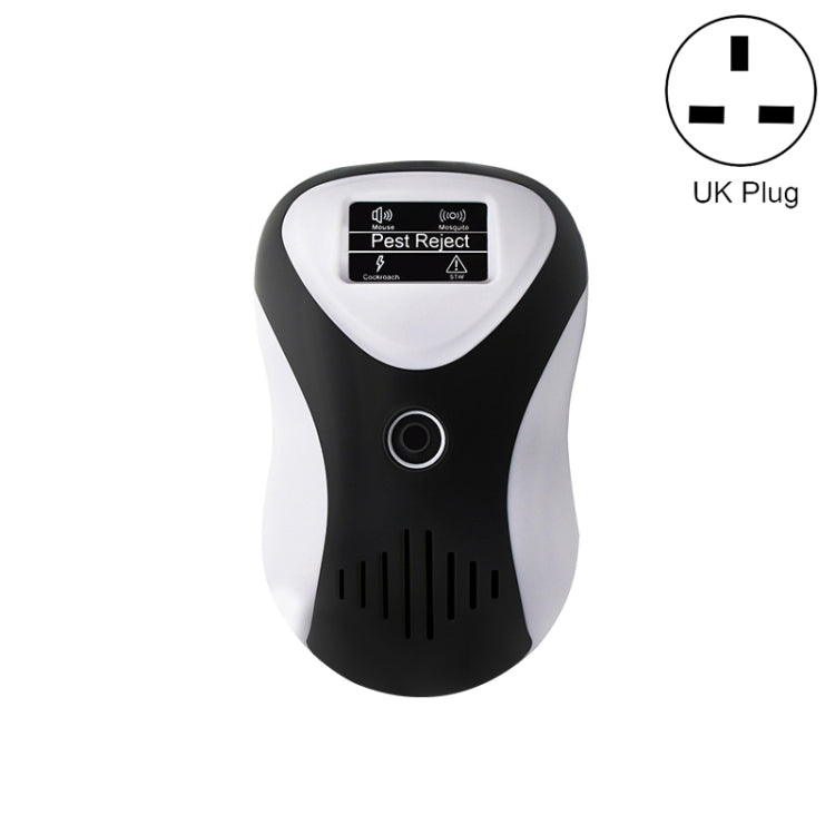 Ultrasonic Multifunctional Mouse Repeller Energy-Saving Silent Insect Repeller, Plug Type:UK Plug(Black White)